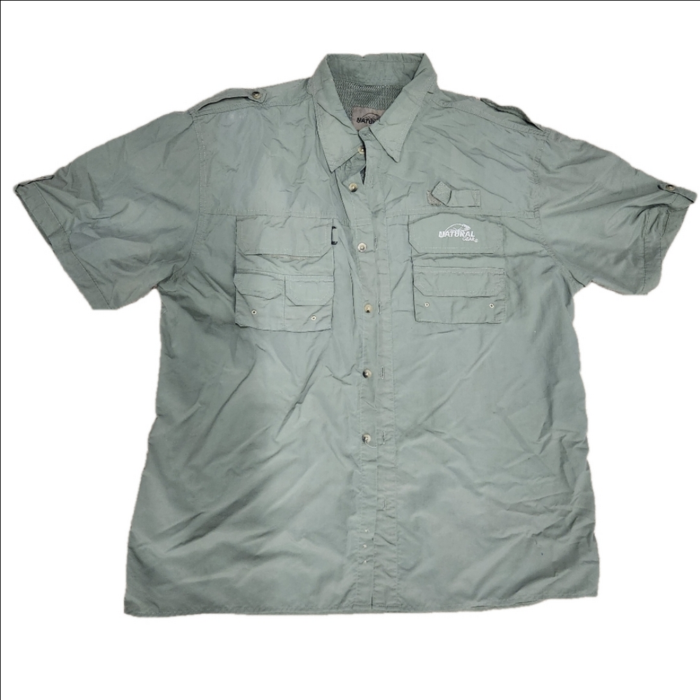 3/$25 Natural Gear Utility Shirt Mesh Lined Multipocket Men's Size XL Moss Color